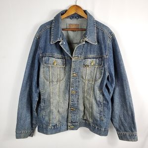 Lee Men's Button Down Blue Denim Jacket XL